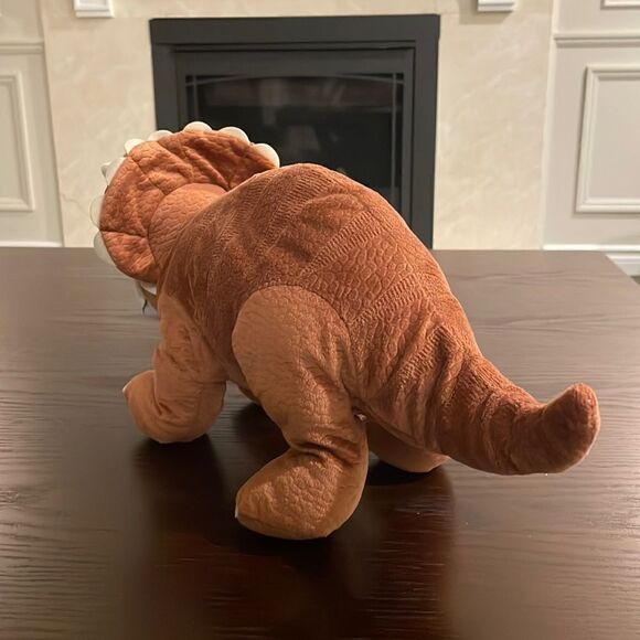 JÄTTELIK Soft toy, dinosaur/dinosaur/triceratops Reddish brown 18” long EUC - Picture 3 of 7